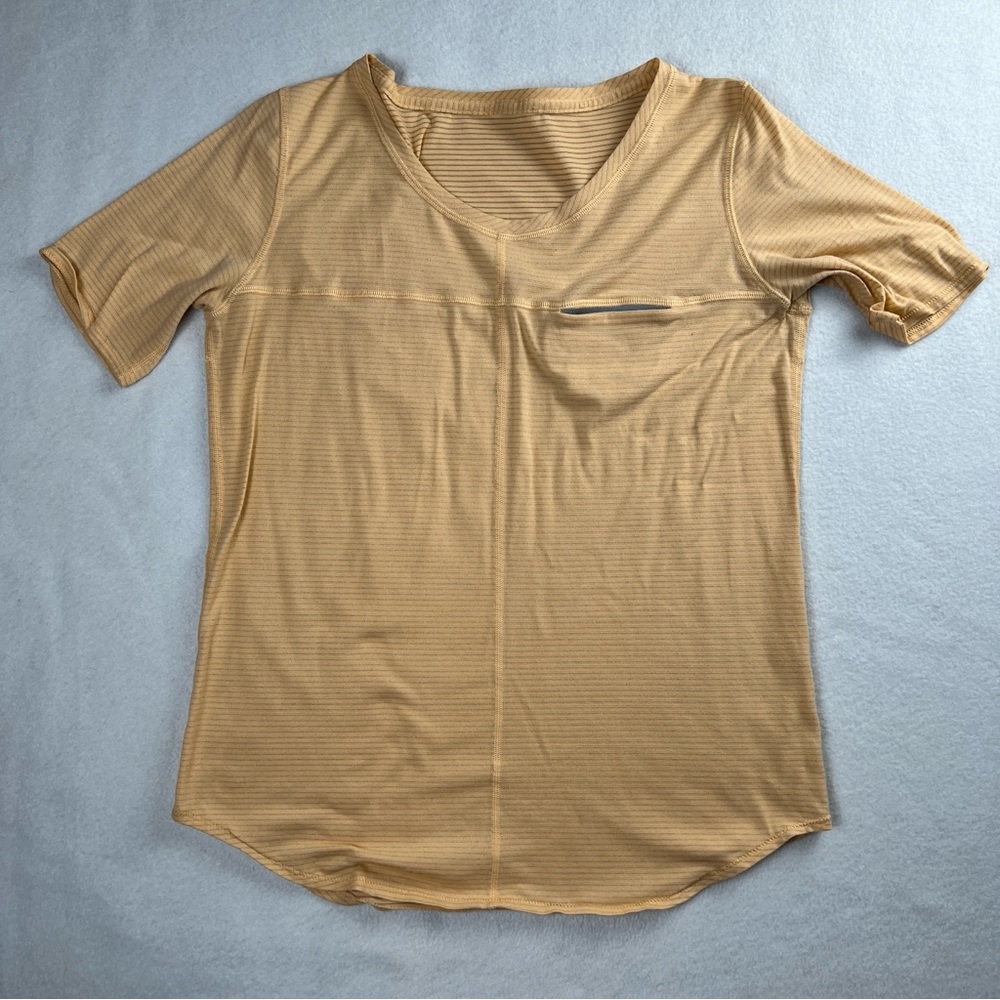 Lululemon Women's Run Away Tee Heathered Peach Fuzz Medium? - Picture 2 of 5